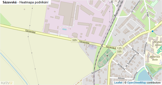 Sázavská - mapa podnikání