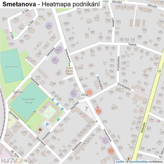 Mapa Smetanova - Firmy v ulici.
