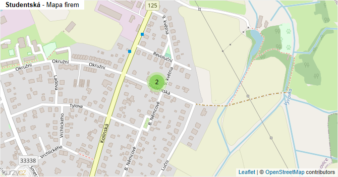 Studentská - mapa firem