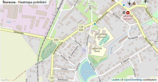 Štursova - mapa podnikání