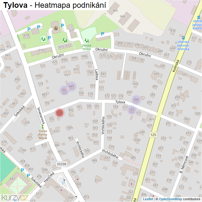 Mapa Tylova - Firmy v ulici.
