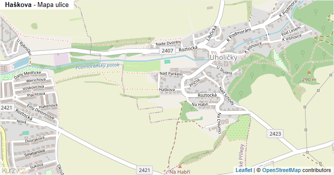 Haškova - mapa ulice