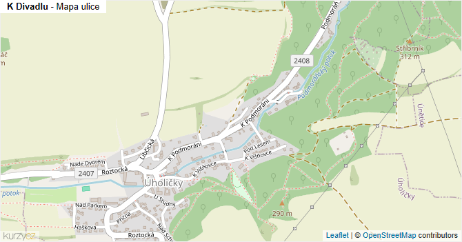 K Divadlu - mapa ulice