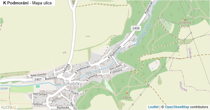 K Podmoráni - mapa ulice
