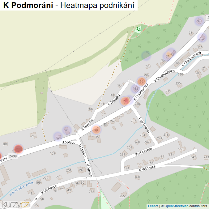 Mapa K Podmoráni - Firmy v ulici.
