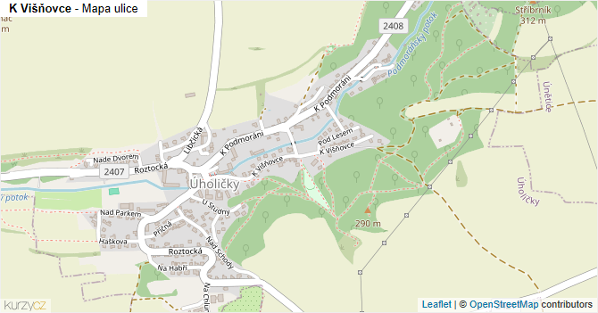 K Višňovce - mapa ulice