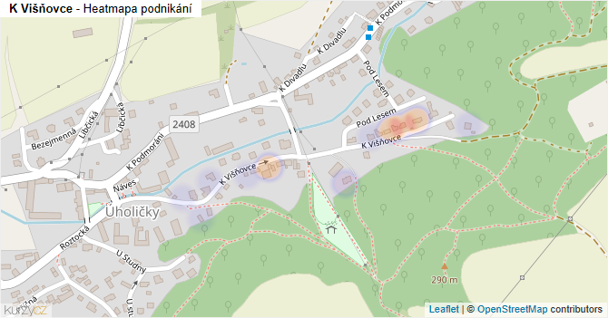 K Višňovce - mapa podnikání