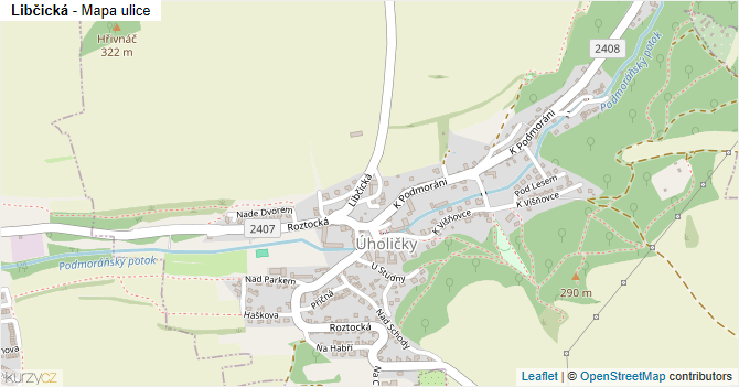 Libčická - mapa ulice