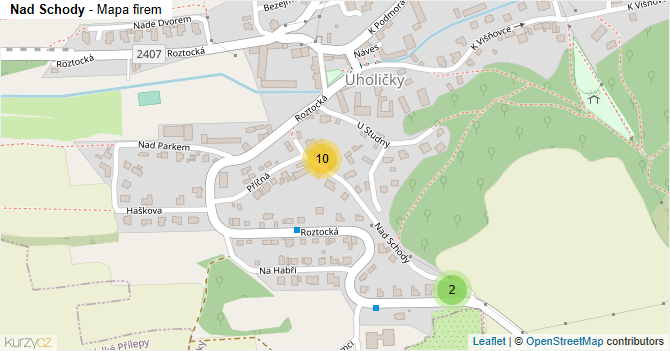 Nad Schody - mapa firem