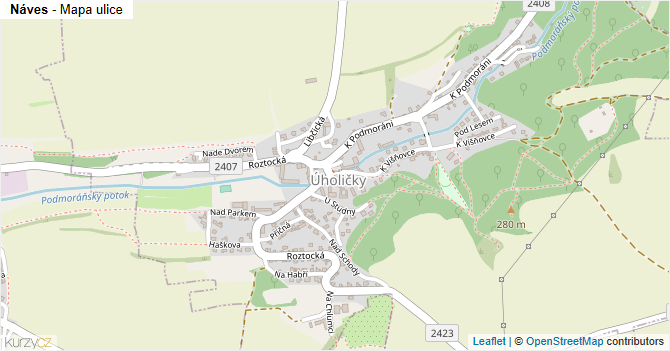 Náves - mapa ulice