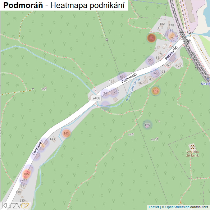Mapa Podmoráň - Firmy v ulici.