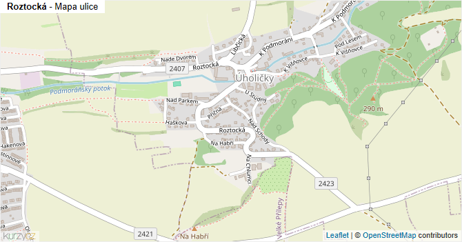 Roztocká - mapa ulice