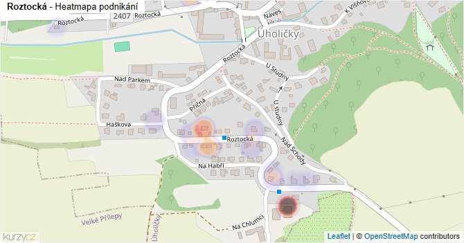 Roztocká - mapa podnikání
