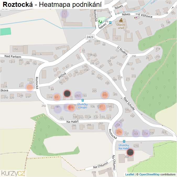 Mapa Roztocká - Firmy v ulici.