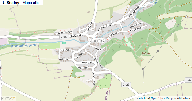 U Studny - mapa ulice