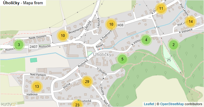 Úholičky - mapa firem