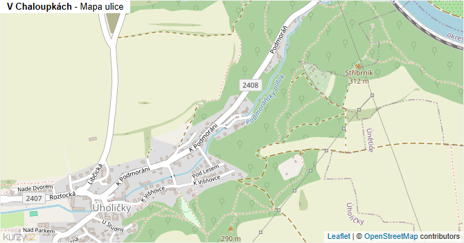 V Chaloupkách - mapa ulice