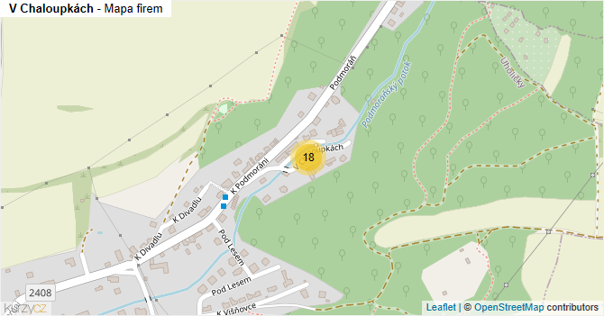 V Chaloupkách - mapa firem