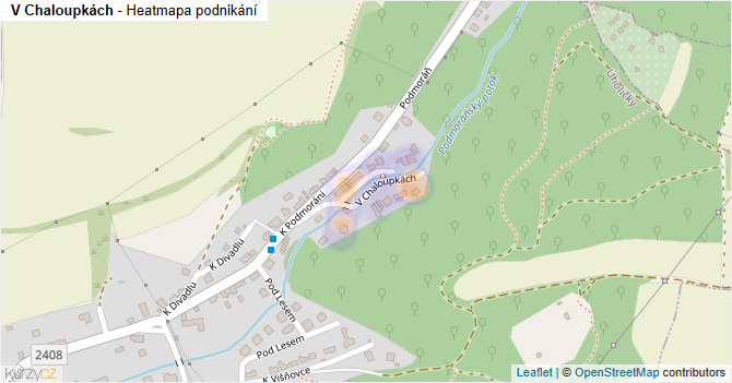 V Chaloupkách - mapa podnikání