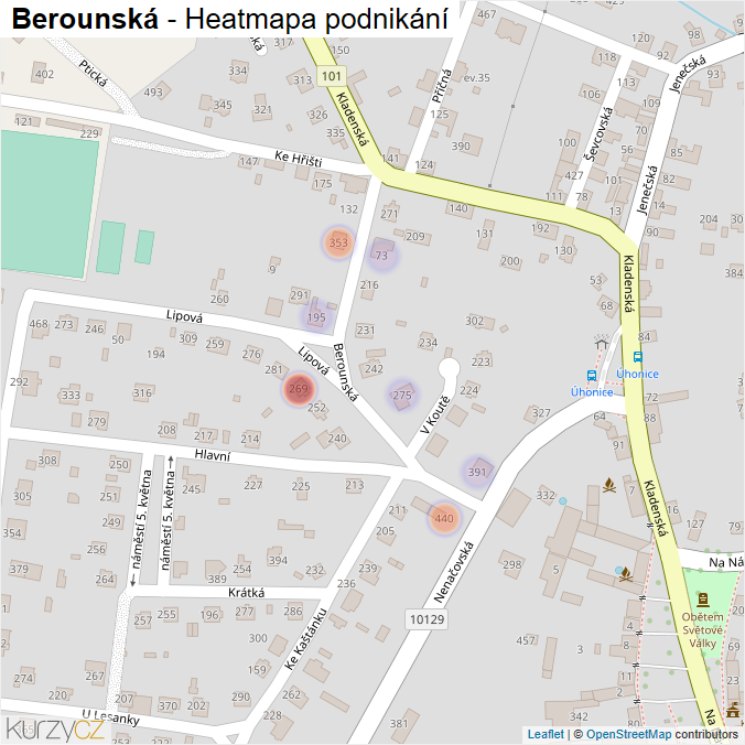 Mapa Berounská - Firmy v ulici.