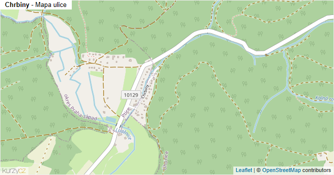 Chrbiny - mapa ulice
