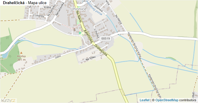 Drahelčická - mapa ulice
