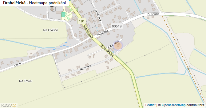 Drahelčická - mapa podnikání