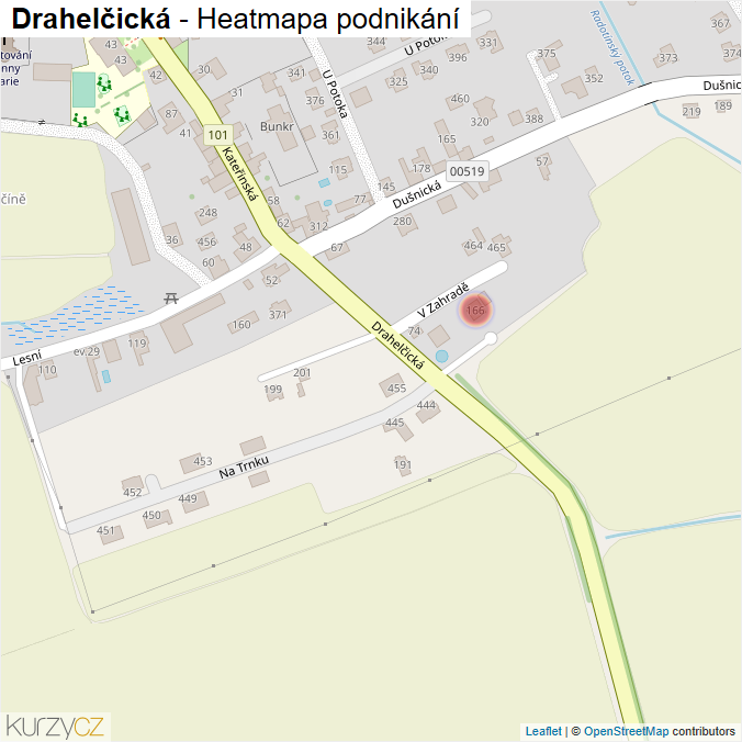 Mapa Drahelčická - Firmy v ulici.