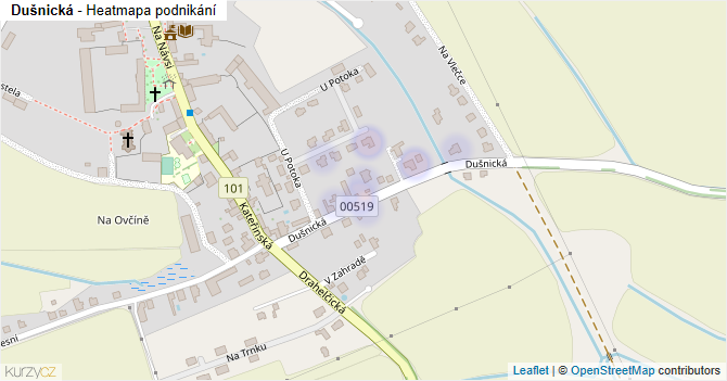 Dušnická - mapa podnikání