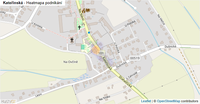 Kateřinská - mapa podnikání