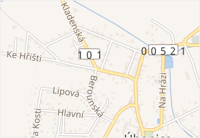 Kladenská v obci Úhonice - mapa ulice