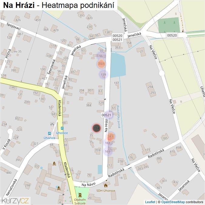 Mapa Na Hrázi - Firmy v ulici.