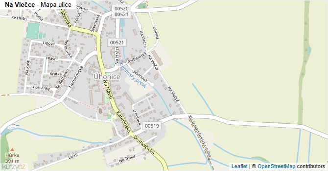 Na Vlečce - mapa ulice