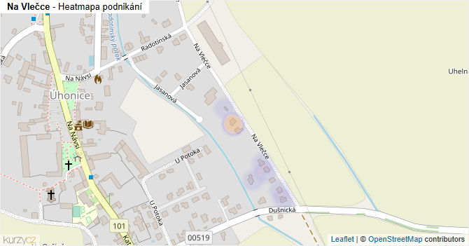 Na Vlečce - mapa podnikání