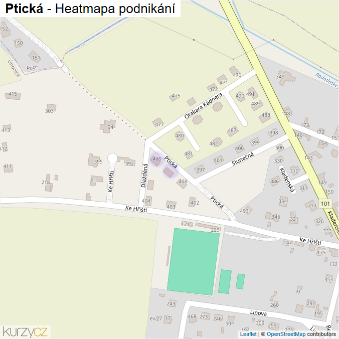 Mapa Ptická - Firmy v ulici.