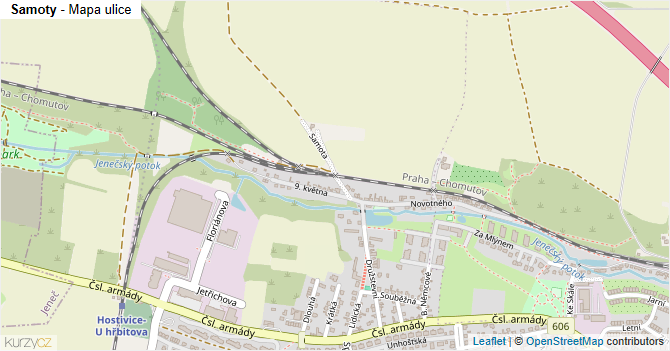 Samoty - mapa ulice