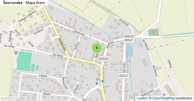 Ševcovská - mapa firem