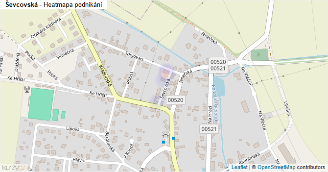 Ševcovská - mapa podnikání