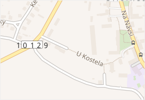 U Kostela v obci Úhonice - mapa ulice