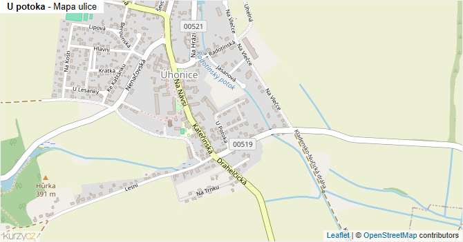 U potoka - mapa ulice