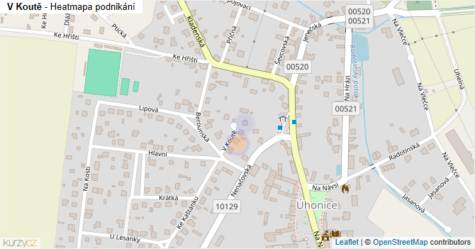 V Koutě - mapa podnikání