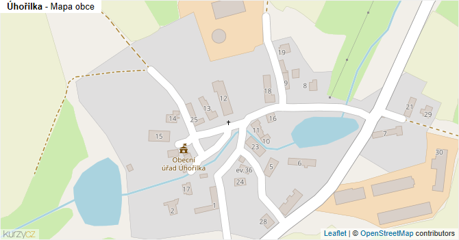 Úhořilka - mapa obce