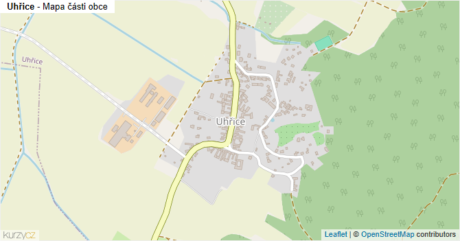 Uhřice - mapa části obce