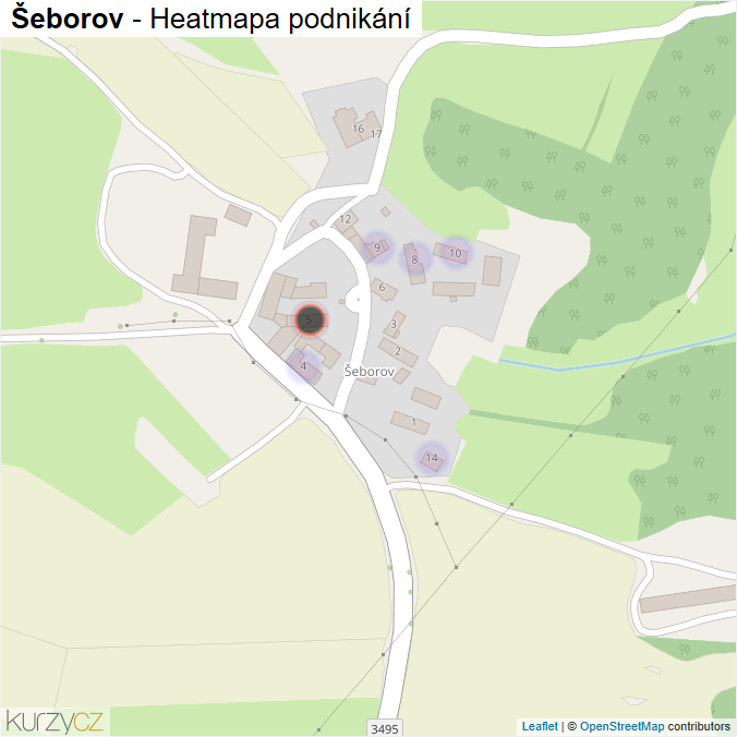 Mapa Šeborov - Firmy v části obce.
