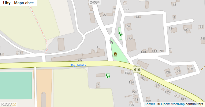 Uhy - mapa obce