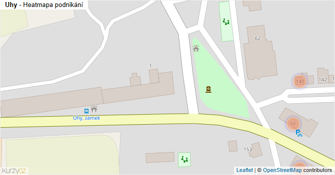 Uhy - mapa podnikání