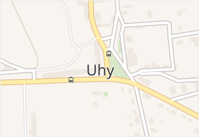 Uhy v obci Uhy - mapa části obce
