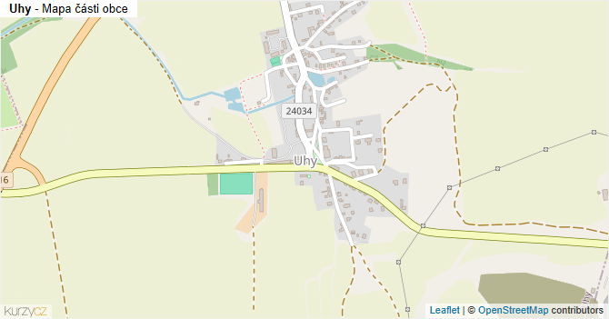 Uhy - mapa části obce