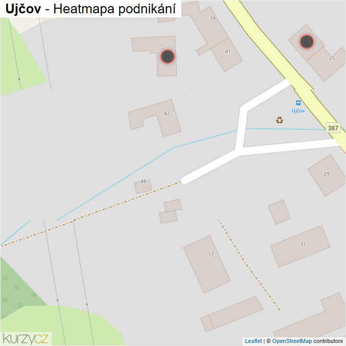 Mapa Ujčov - Firmy v obci.