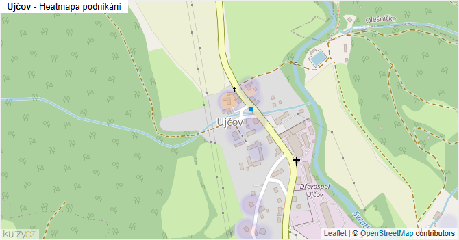 Ujčov - mapa podnikání